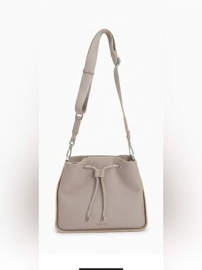 Calvin KLEIN Fay Drawstring Hobo with Adjustable Web Strap Pre Owned
